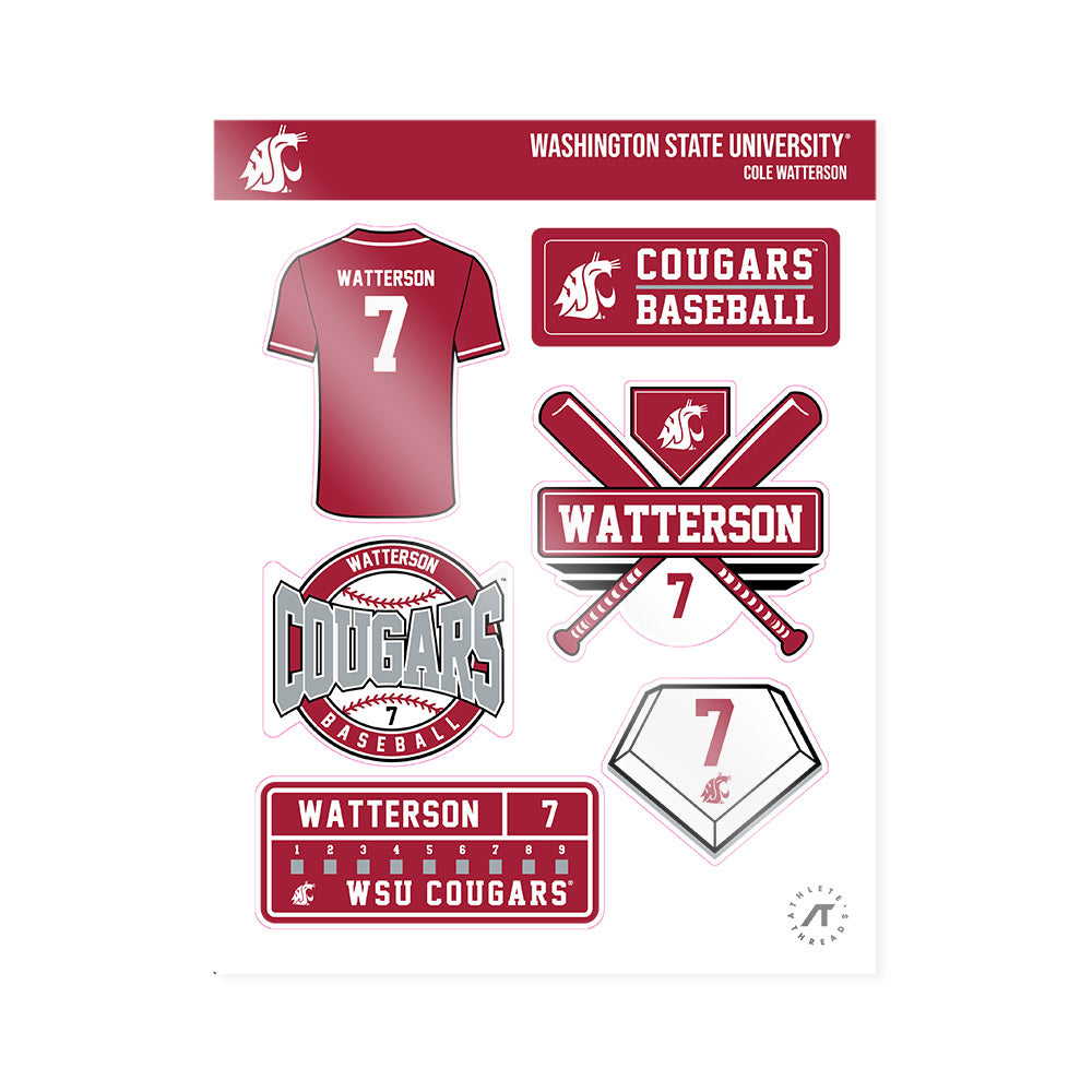 WSU - NCAA Baseball : Cole Watterson - Sticker Sheet-0