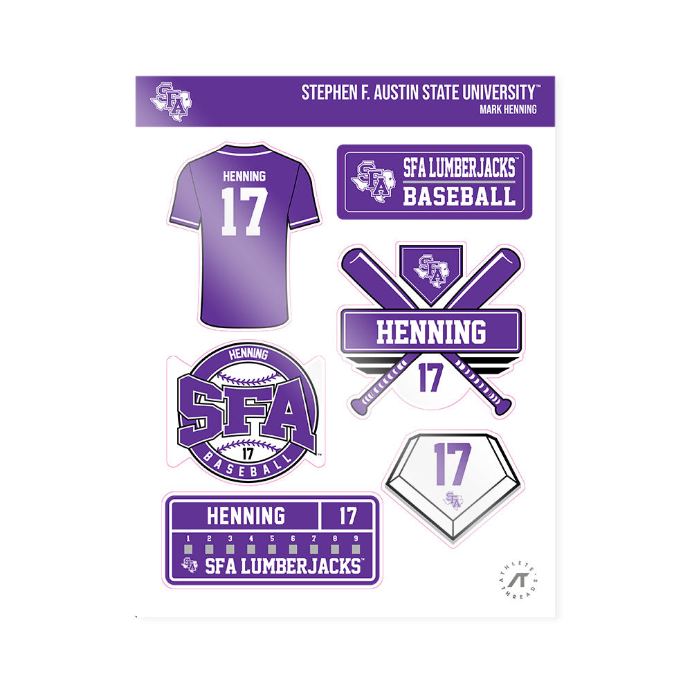 SFA - NCAA Baseball : Mark Henning - Sticker Sheet-0
