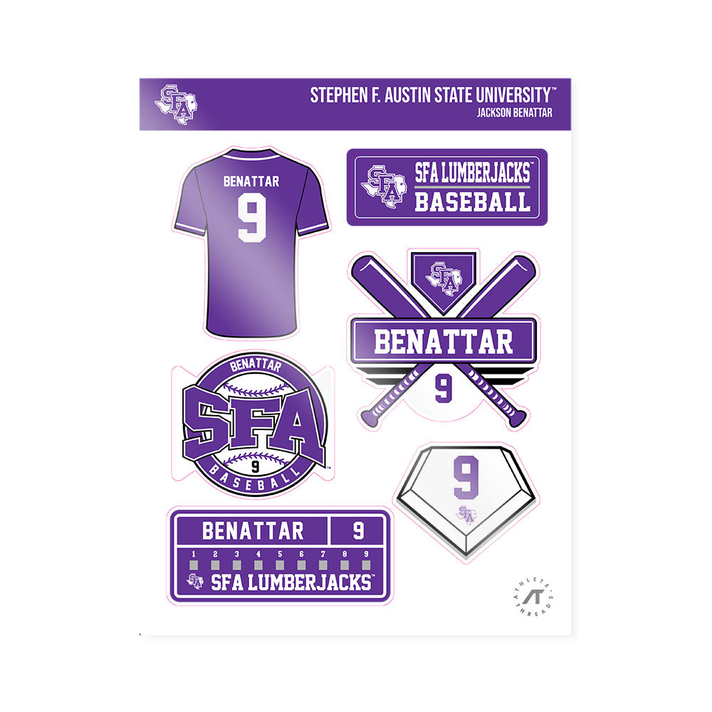 SFA - NCAA Baseball : Jackson Benattar - Sticker Sheet-0