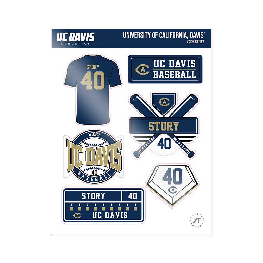 UC Davis - NCAA Baseball : Zach Story - Sticker Sheet-0