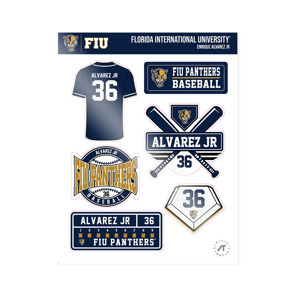 FIU - NCAA Baseball : Enrique Alvarez Jr - Sticker Sheet-0