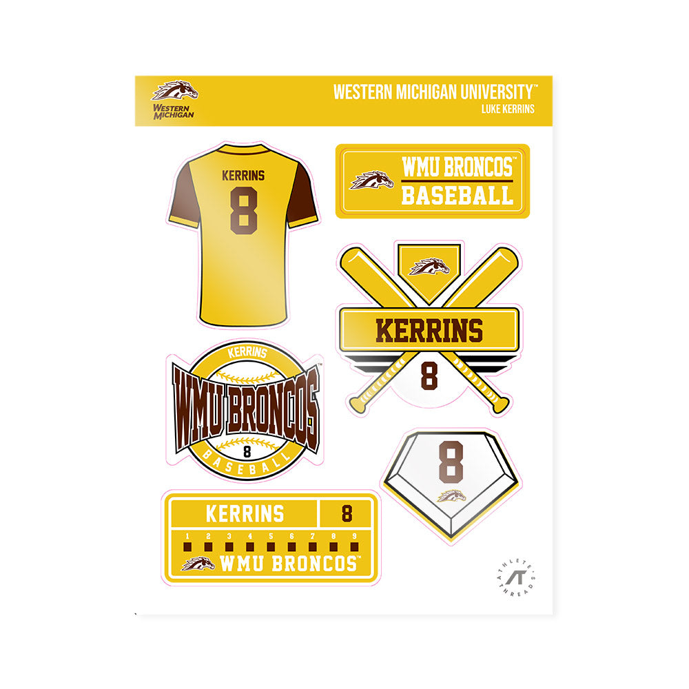 Western Michigan - NCAA Baseball : Luke Kerrins - Sticker Sheet-0