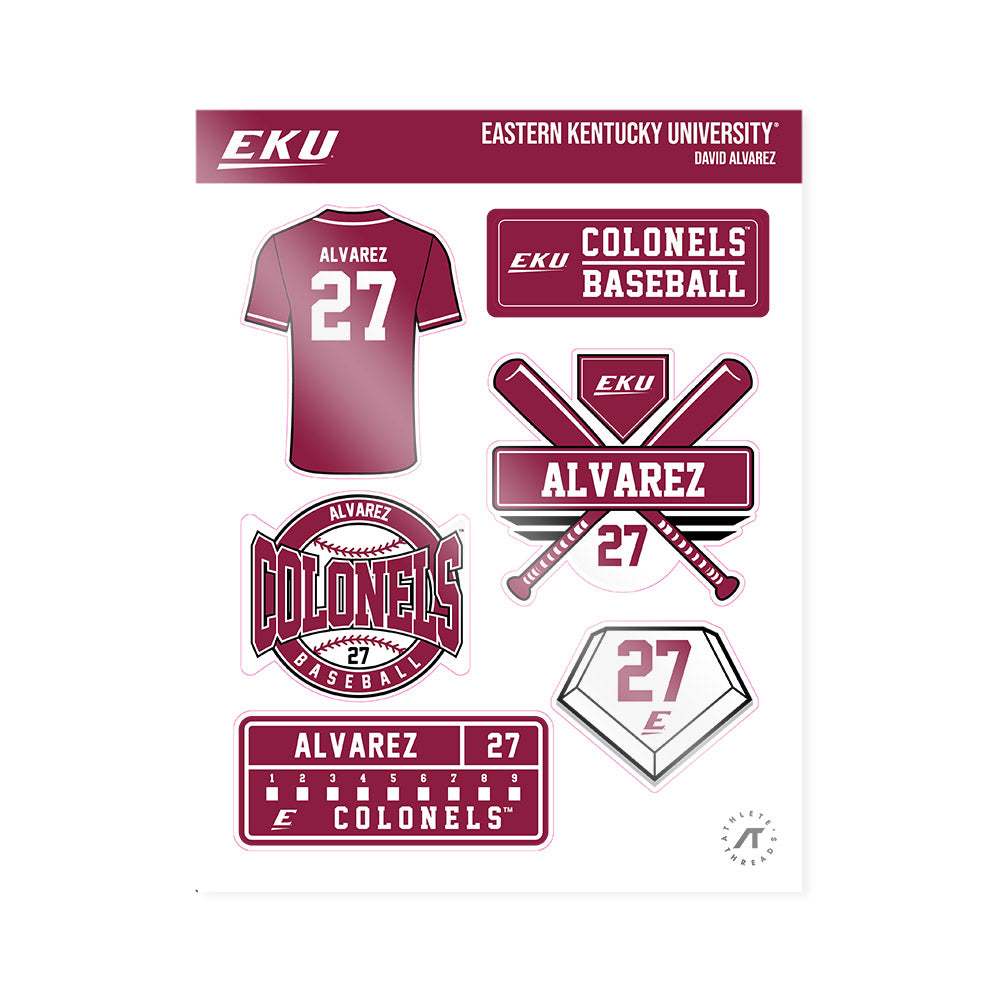 EKU - NCAA Baseball : David Alvarez - Sticker Sheet-0