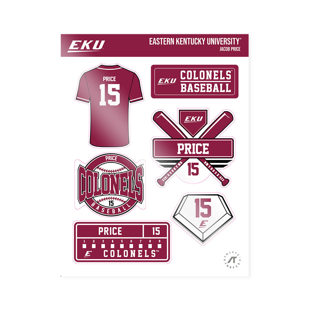 EKU - NCAA Baseball : Jacob Price - Sticker Sheet-0