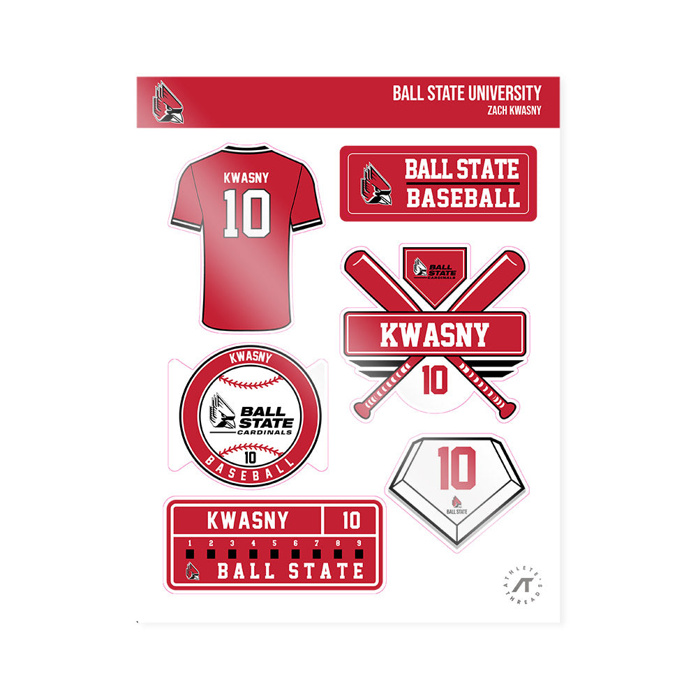 Ball State - NCAA Baseball : Zach Kwasny - Sticker Sheet-0