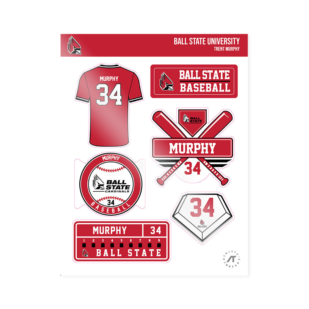 Ball State - NCAA Baseball : Trent Murphy - Sticker Sheet-0