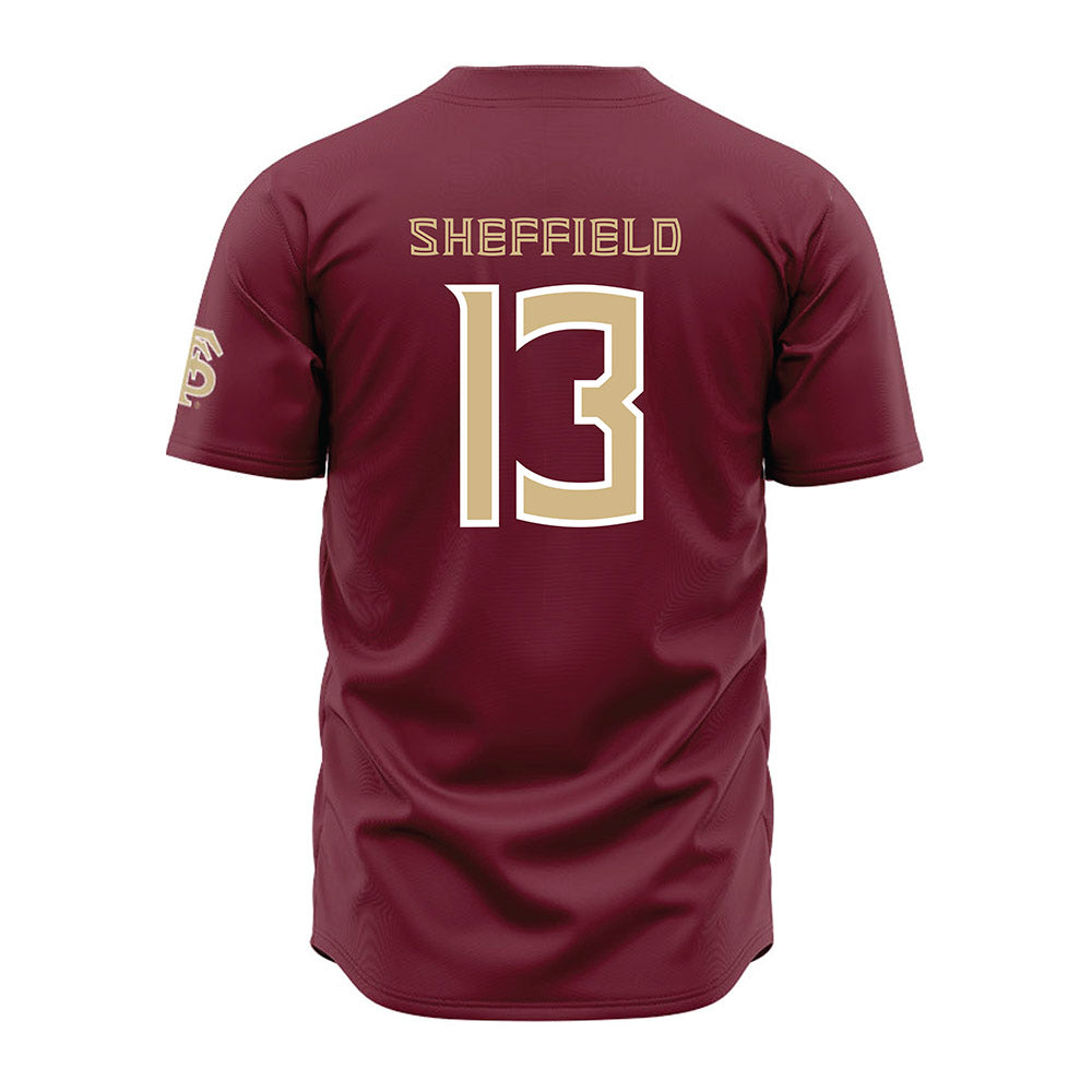 FSU - NCAA Baseball : Noah Sheffield - Garnet Jersey-1