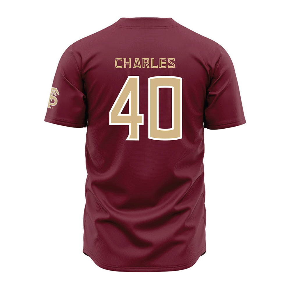 FSU - NCAA Baseball : Joseph Charles - Garnet Jersey-1