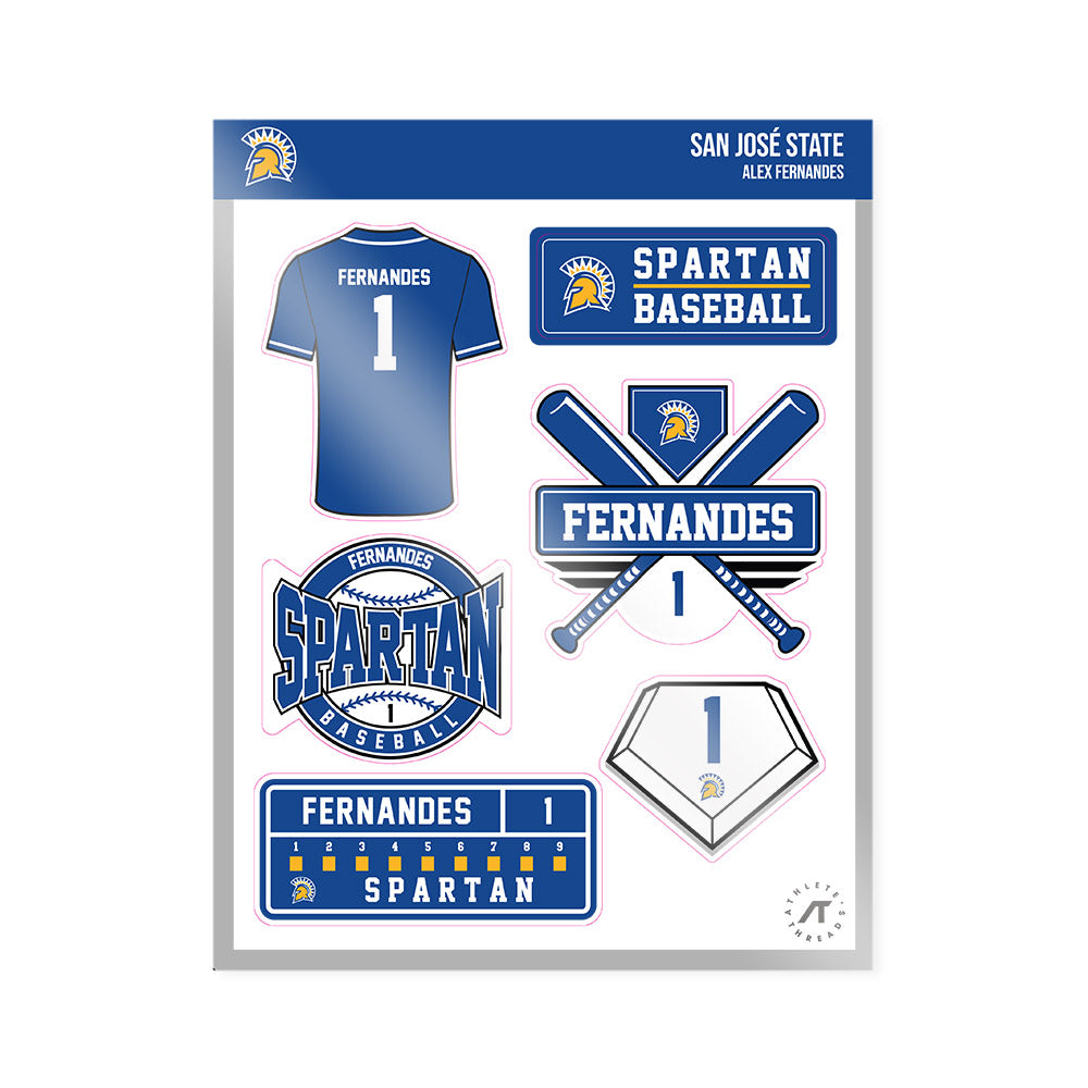 SJSU - NCAA Baseball : Alex Fernandes - Sticker Sheet-0