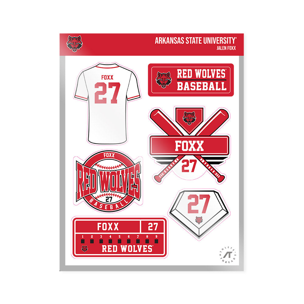 Arkansas State - NCAA Baseball : Jalen Foxx - Sticker Sheet-0