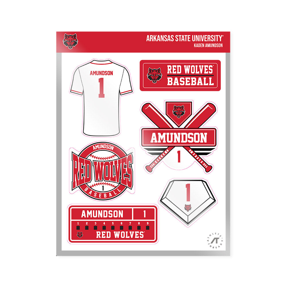Arkansas State - NCAA Baseball : Kaden Amundson - Sticker Sheet-0
