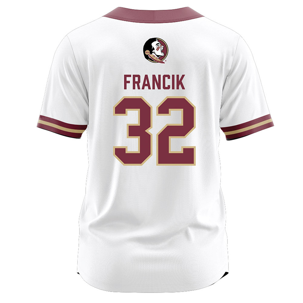 FSU - NCAA Softball : Jazzy Francik - White Jersey-1
