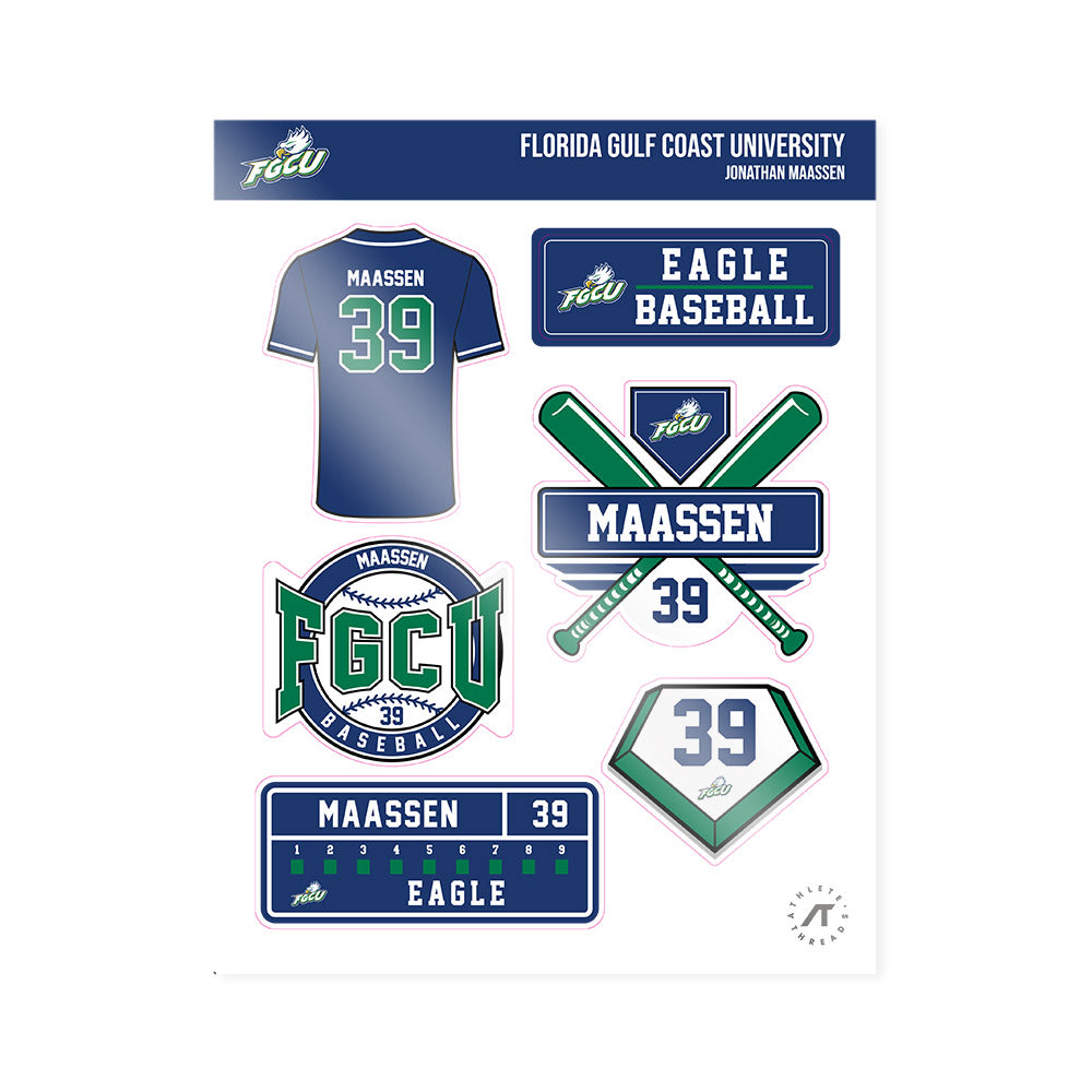 FGCU - NCAA Baseball : Jonathan Maassen - Sticker Sheet-0