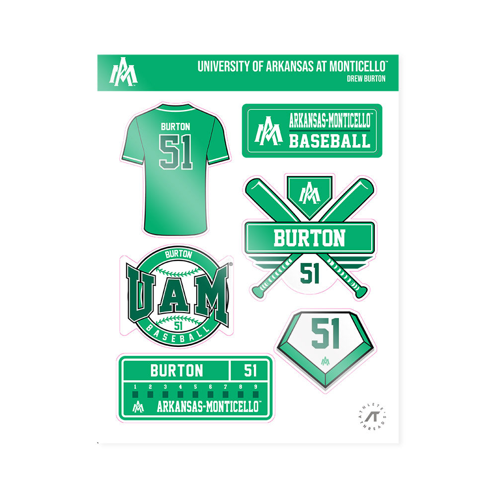 UAM - NCAA Baseball : Drew Burton - Sticker Sheet-0