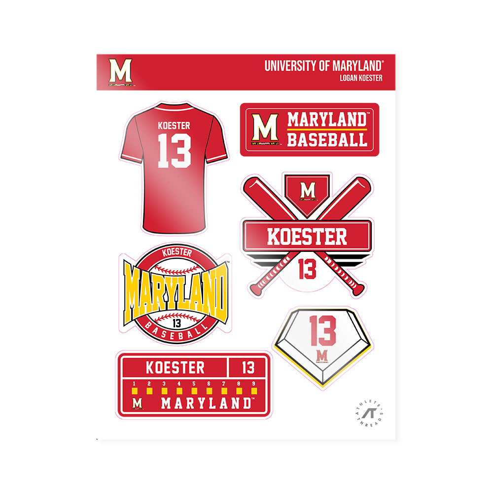 Maryland - NCAA Baseball : Logan Koester - Sticker Sheet-0
