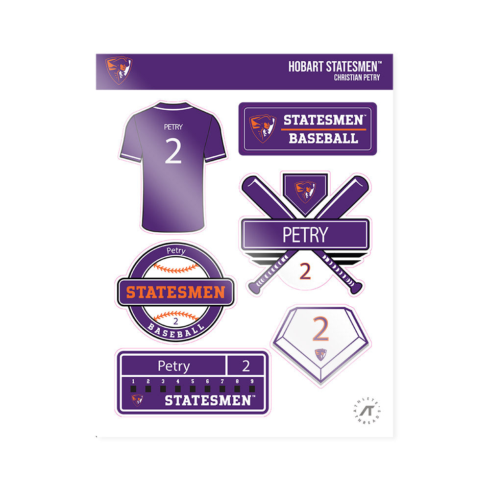 HWS - NCAA Baseball : Christian Petry - Sticker Sheet-0