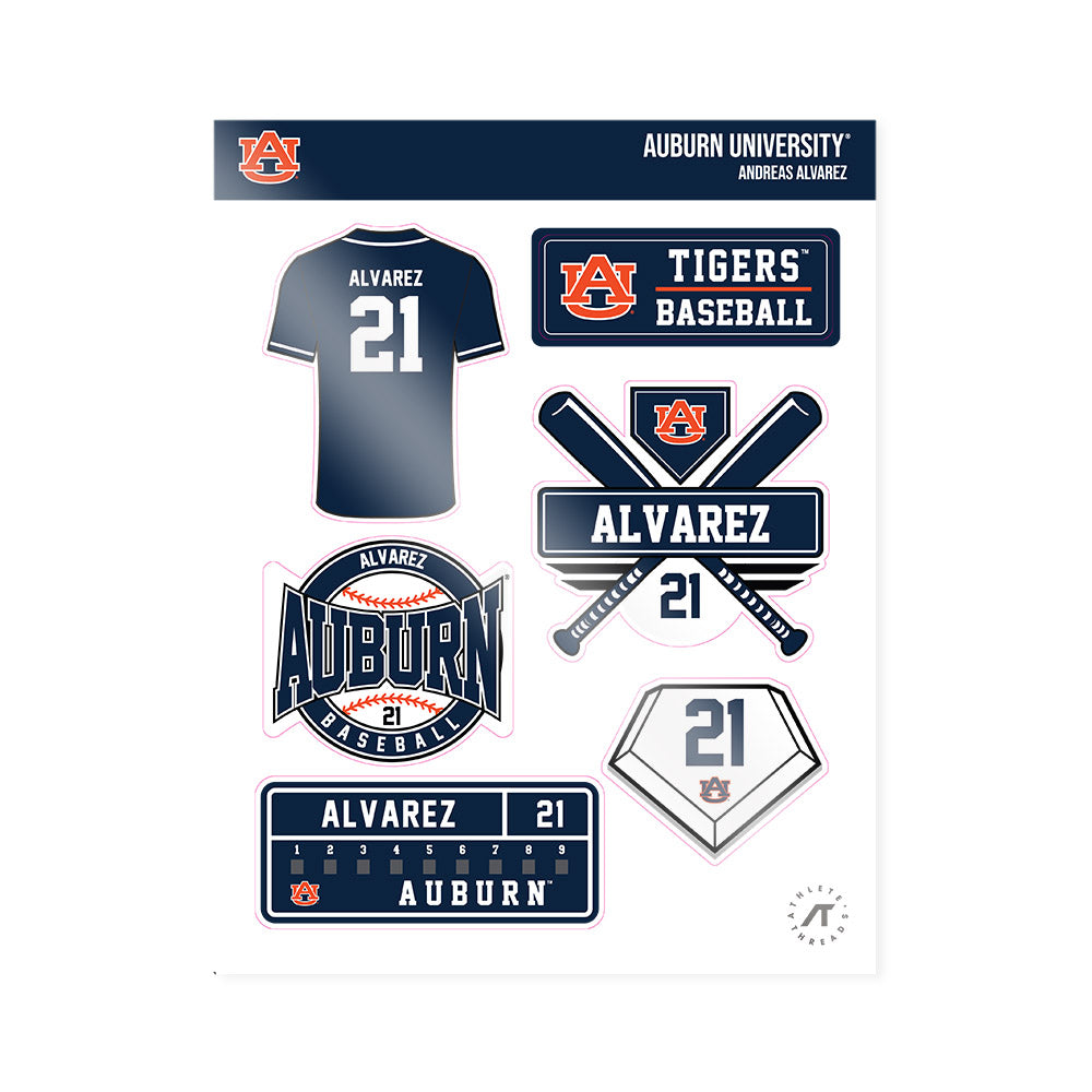 Auburn - NCAA Baseball : Andreas Alvarez - Sticker Sheet-0