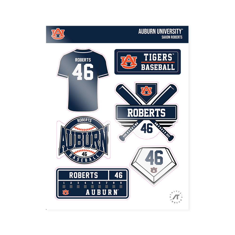 Auburn - NCAA Baseball : Saxon Roberts - Sticker Sheet-0