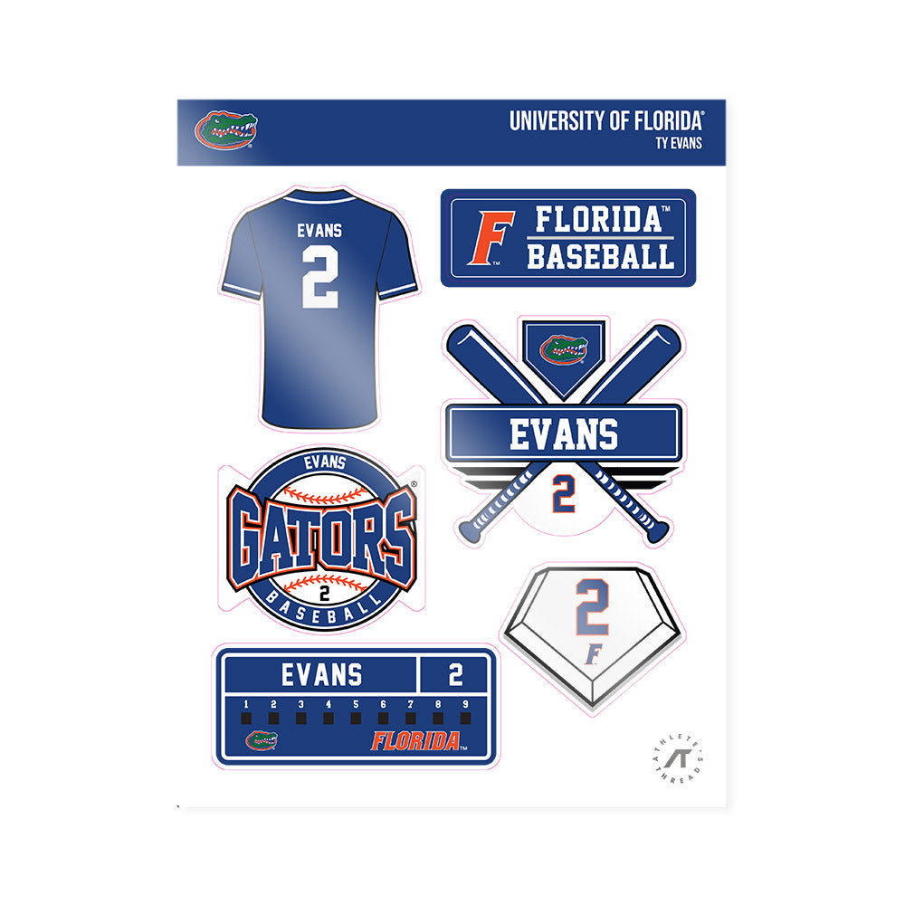 Florida - NCAA Baseball : Ty Evans - Sticker Sheet-0