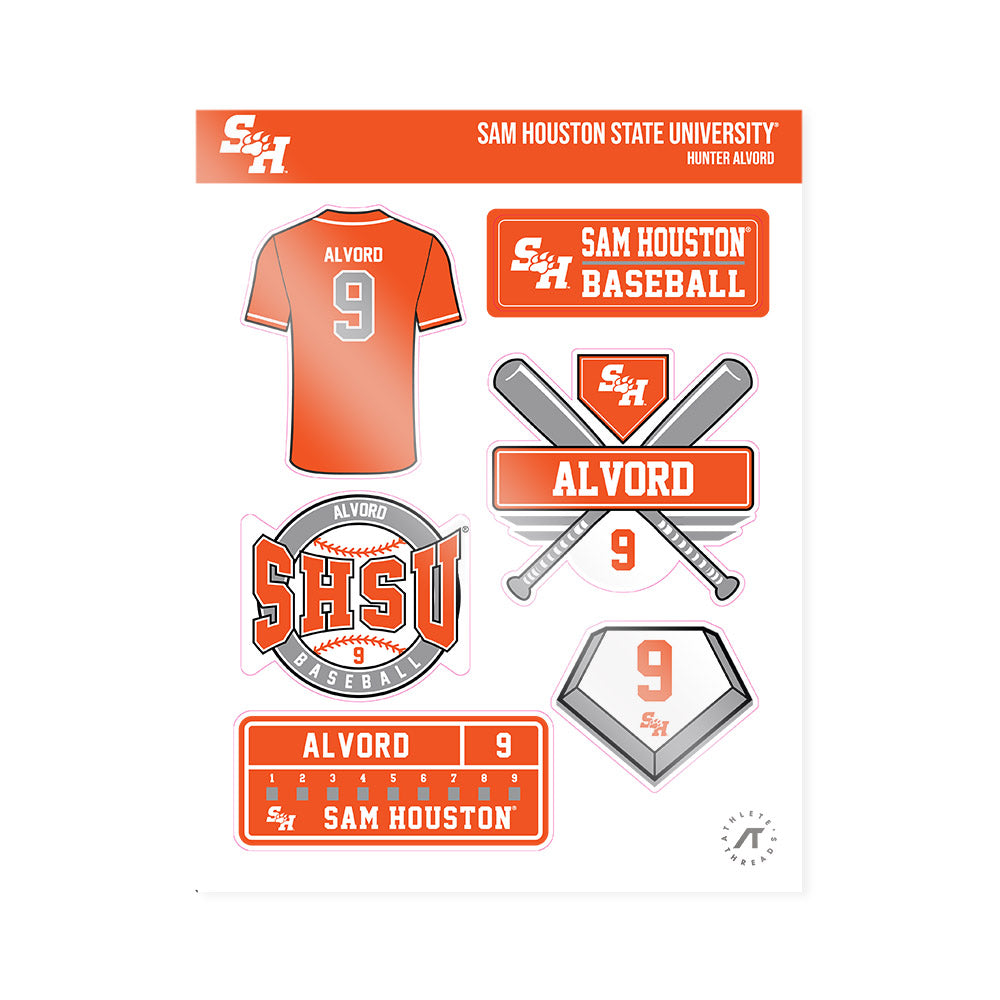 SHSU - NCAA Baseball : Hunter Alvord - Sticker Sheet-0