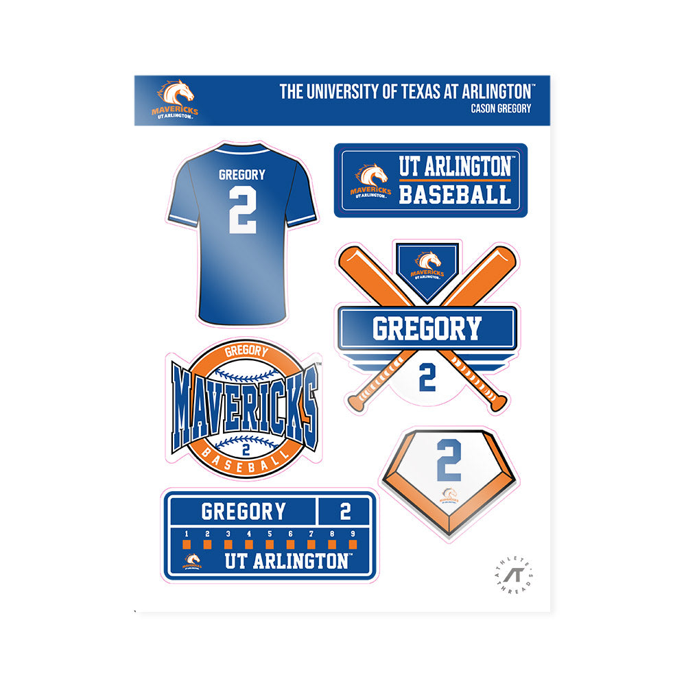Texas Arlington - NCAA Baseball : Cason Gregory - Sticker Sheet-0
