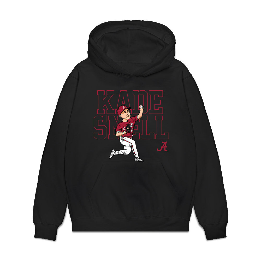 Alabama - NCAA Baseball : Kade Snell - Player Illustration Premium Hooded Sweatshirt-0
