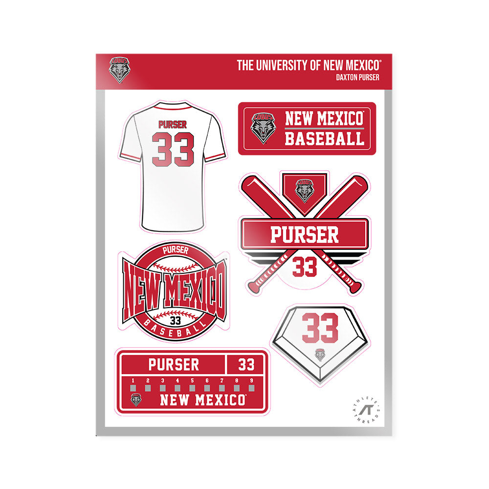 New Mexico - NCAA Baseball : Daxton Purser - Sticker Sheet-0