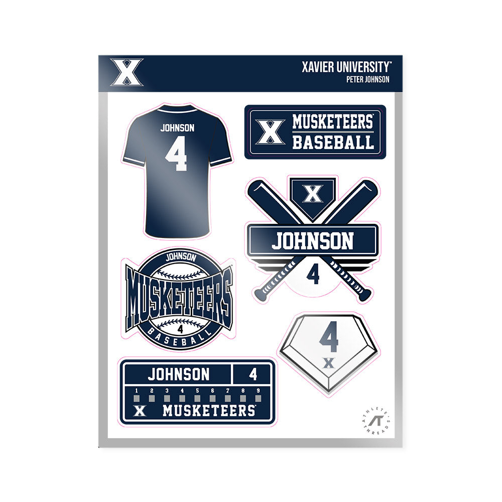 Xavier - NCAA Baseball : Peter Johnson - Sticker Sheet-0