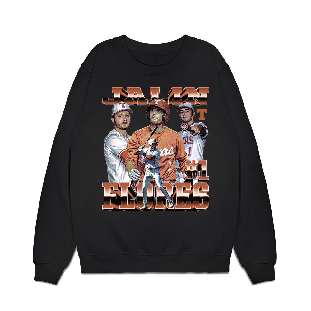 Texas - NCAA Baseball : jalin flores - Collage Premium Crewneck Sweatshirt-0