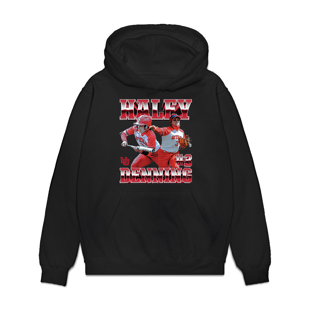 Utah - NCAA Softball : Haley Denning - Collage Premium Hooded Sweatshirt-0