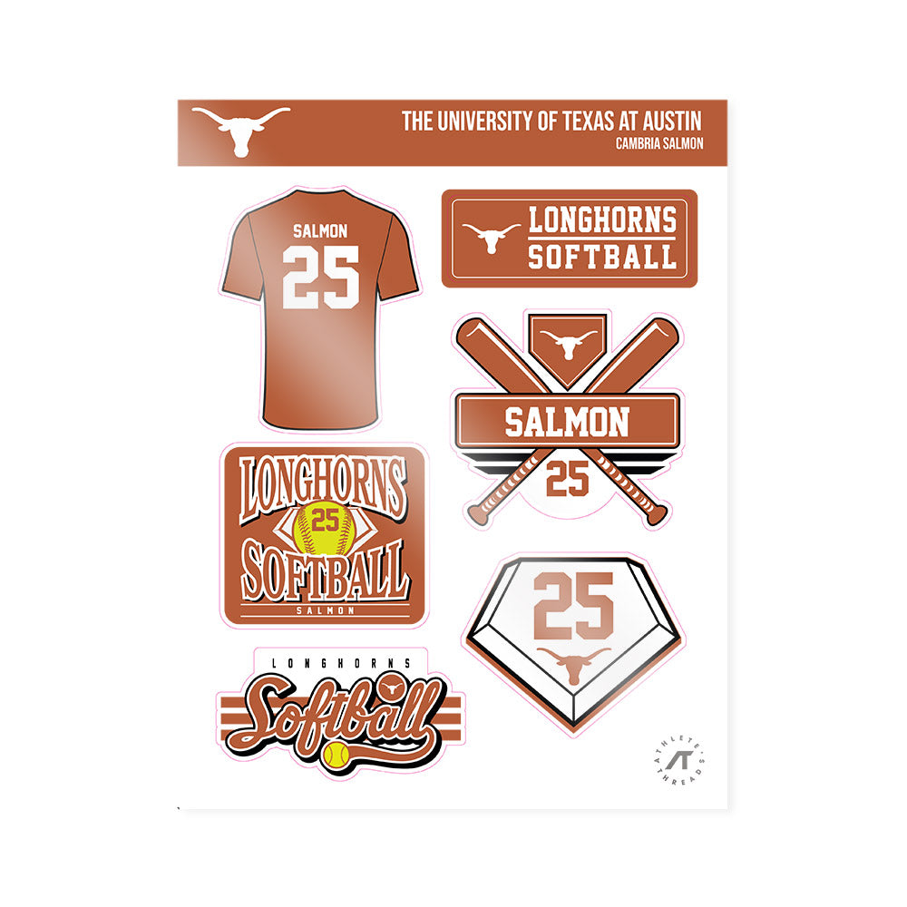 Texas - NCAA Softball : Cambria Salmon - Sticker Sheet-0