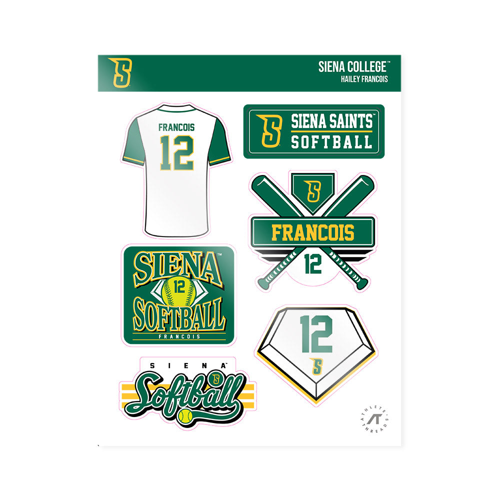 Siena - NCAA Softball : Hailey Francois - Sticker Sheet-0