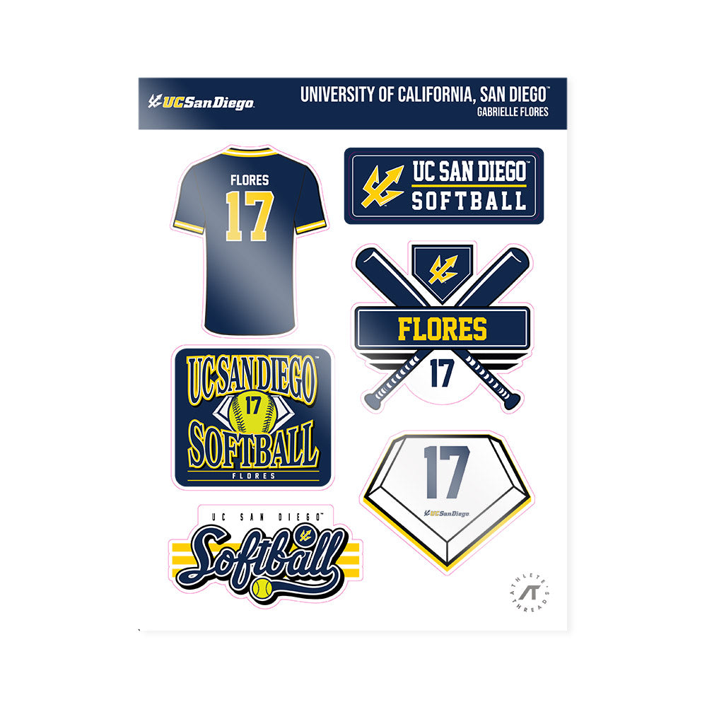 UCSD - NCAA Softball : Gabrielle Flores - Sticker Sheet-0