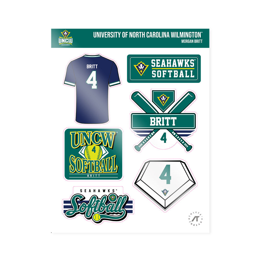 UNC Wilmington - NCAA Softball : Morgan Britt - Sticker Sheet-0