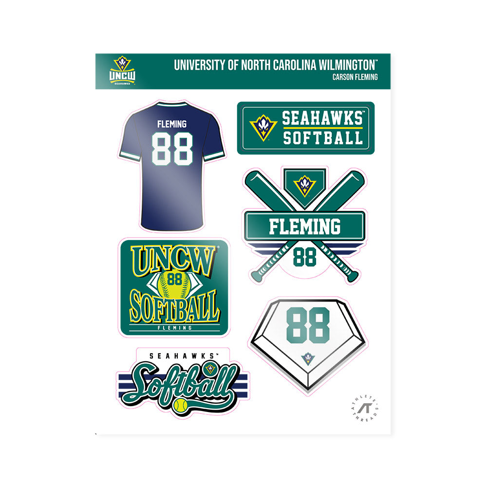 UNC Wilmington - NCAA Softball : Carson Fleming - Sticker Sheet-0