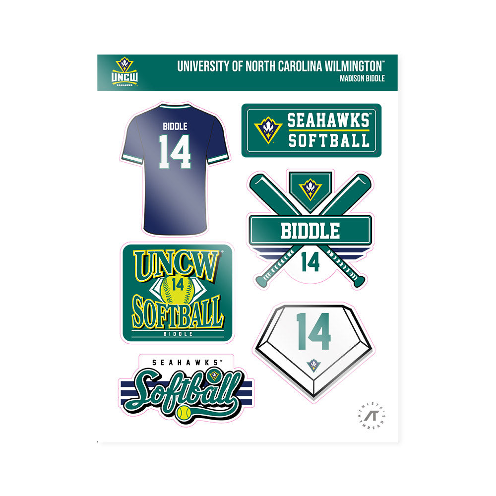 UNC Wilmington - NCAA Softball : Madison Biddle - Sticker Sheet-0