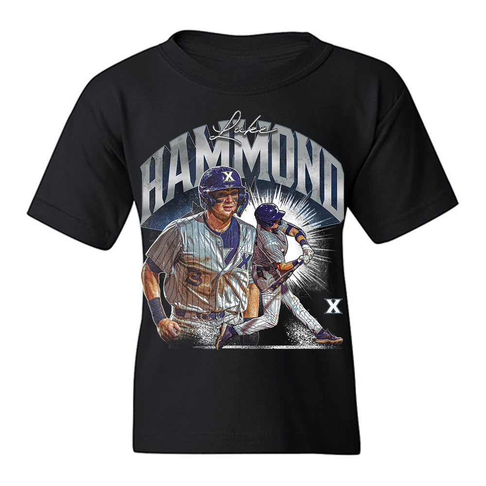 Xavier - NCAA Baseball : Luke Hammond - Collage Youth T-Shirt-0