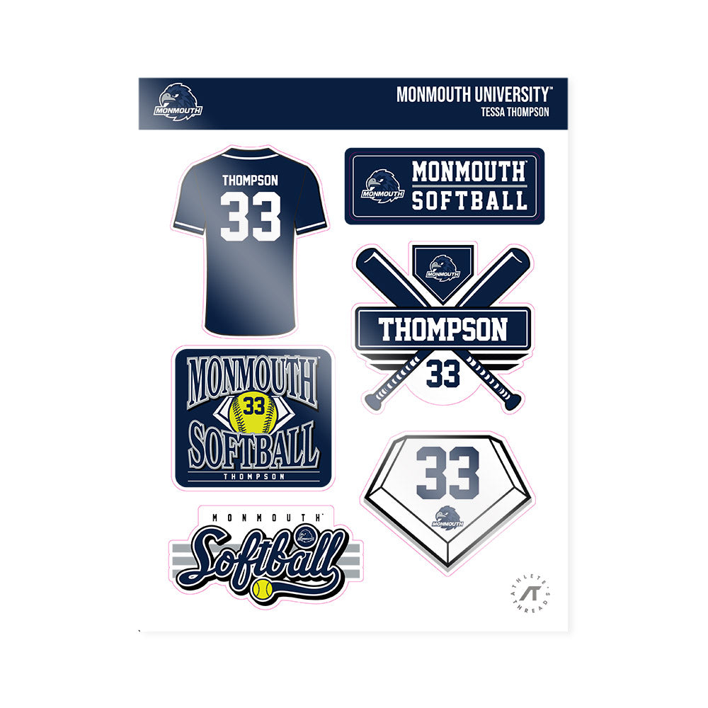 Monmouth - NCAA Softball : Tessa Thompson - Sticker Sheet-0