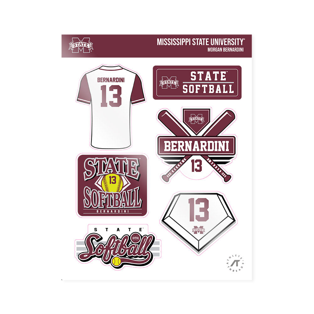 Mississippi State - NCAA Softball : Morgan Bernardini - Sticker Sheet-0