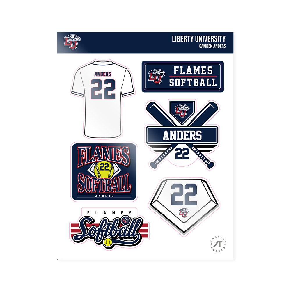 Liberty - NCAA Softball : Camden Anders - Sticker Sheet-0