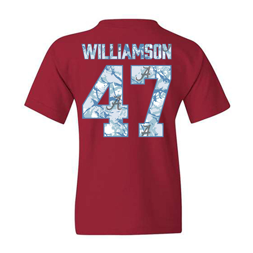 Alabama - NCAA Baseball : Jojo Williamson - Hydrobama™ Youth T-Shirt-1