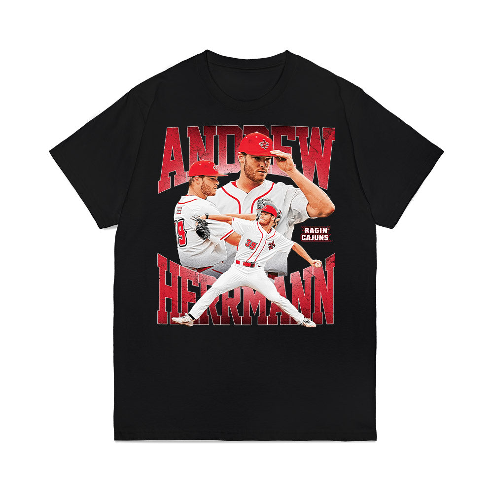 Louisiana - NCAA Baseball : Andrew Herrmann - Collage Premium T-Shirt-0