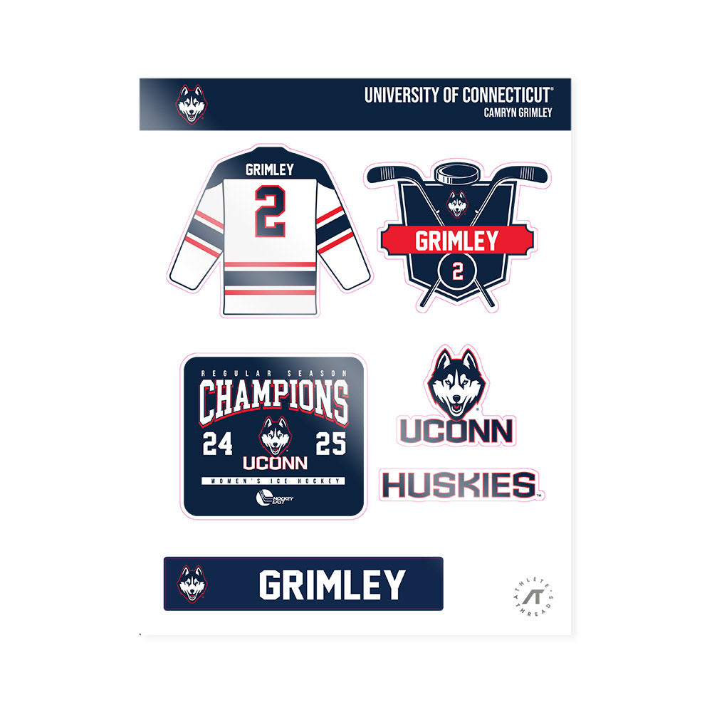 UConn - NCAA Women's Ice Hockey : Camryn Grimley - Champs Sticker Sheet-0