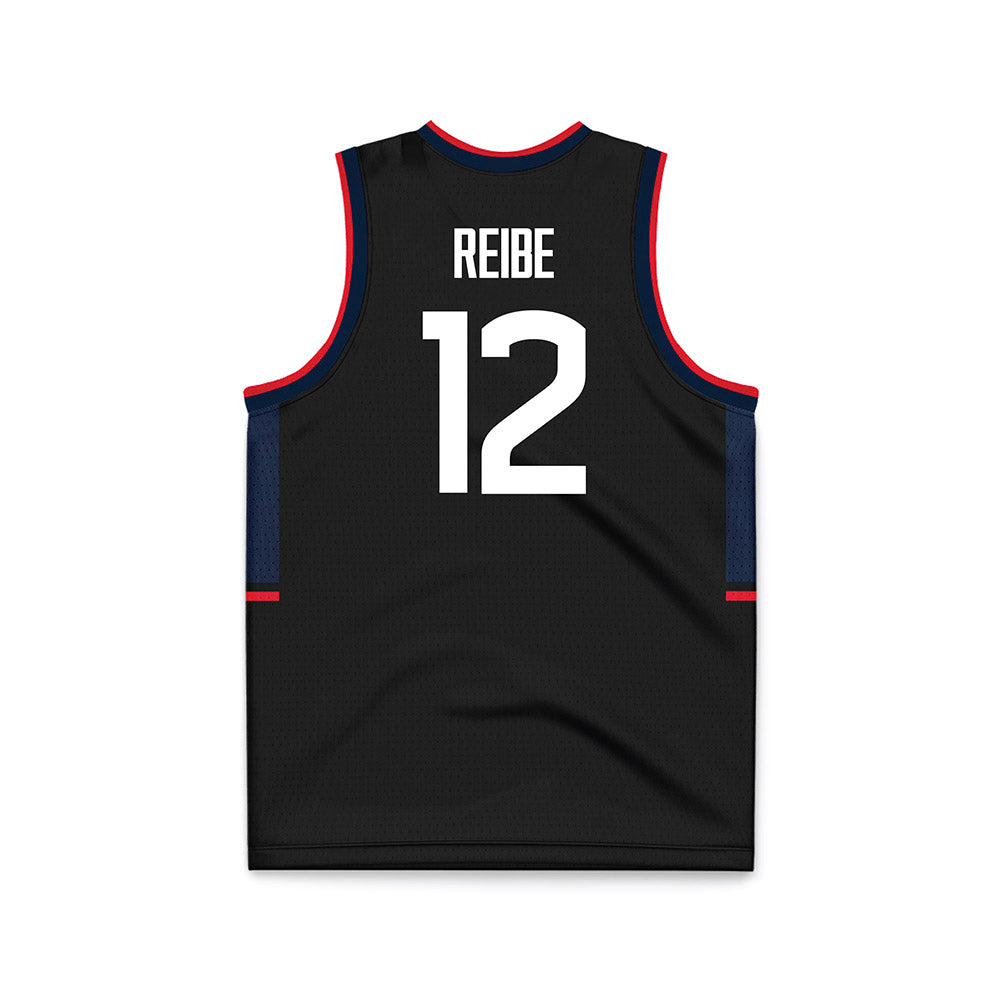 UConn - NCAA Men's Basketball : Eric Reibe - Black Basketball Jersey-1