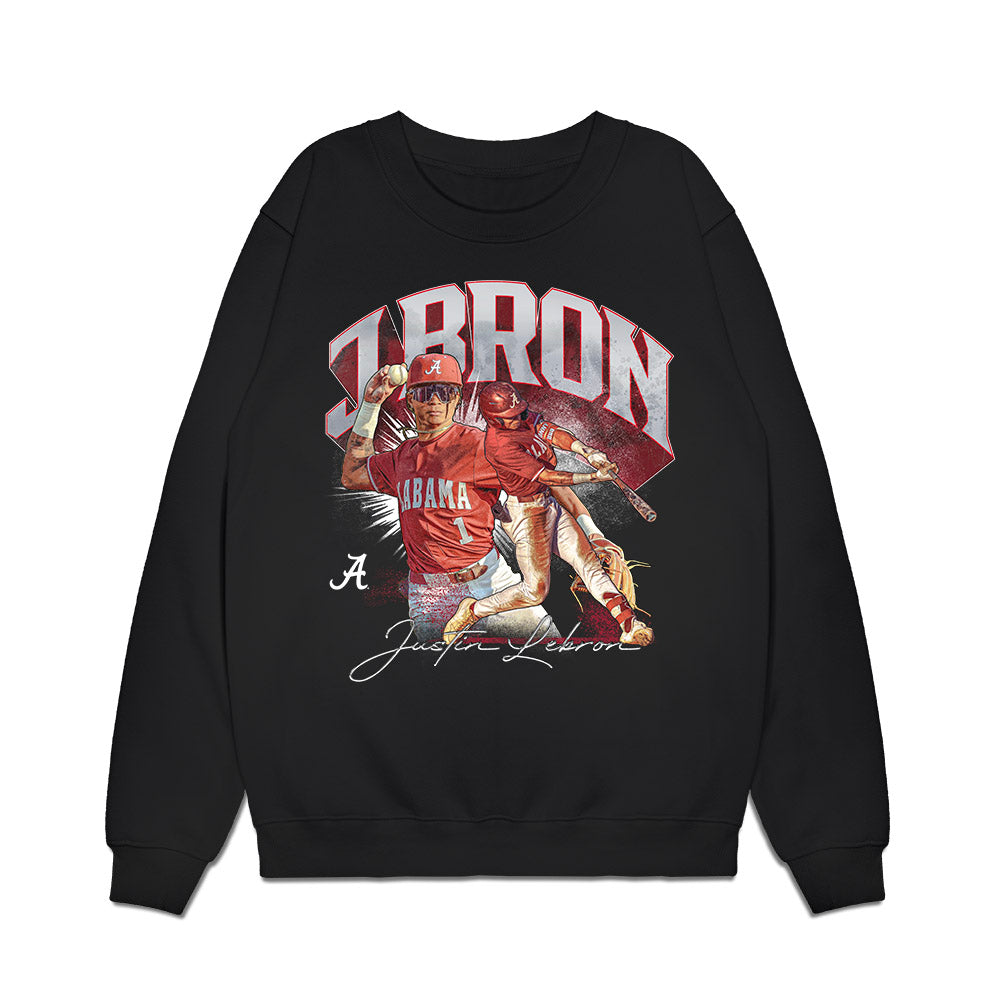 Alabama - NCAA Baseball : Justin Lebron - Player Collage Premium Crewneck Sweatshirt-0