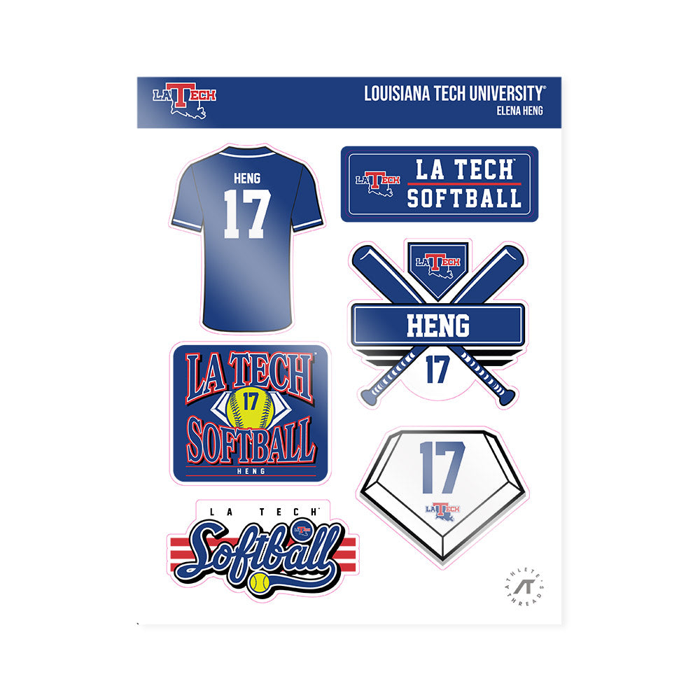 LA Tech - NCAA Softball : Elena Heng - Sticker Sheet-0