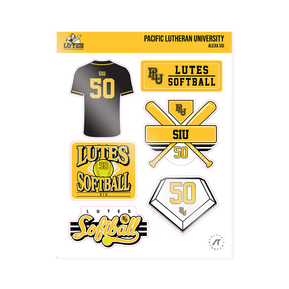 PLU - NCAA Softball : Alexa Siu - Sticker Sheet-0