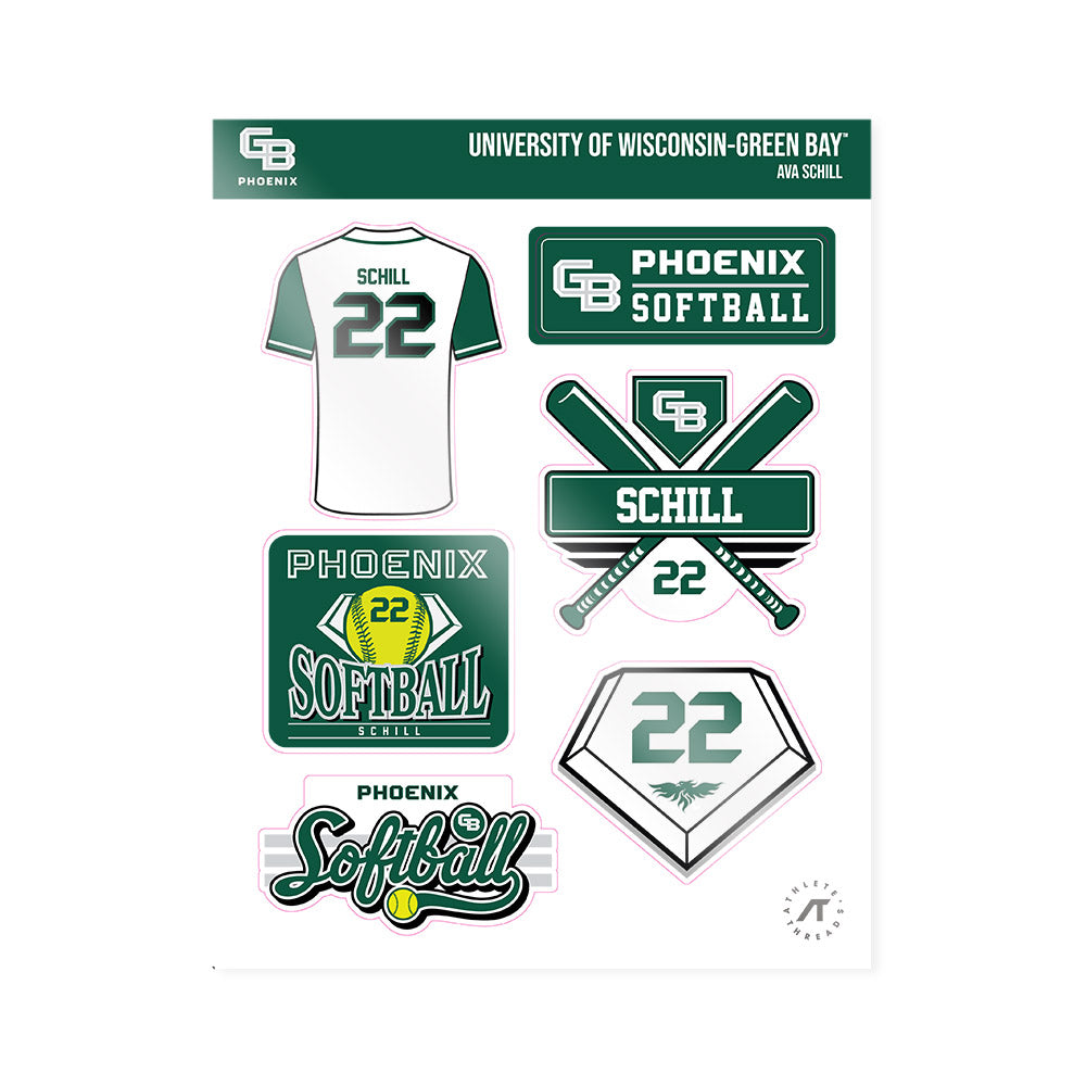 UW Green Bay - NCAA Softball : Ava Schill - Sticker Sheet-0