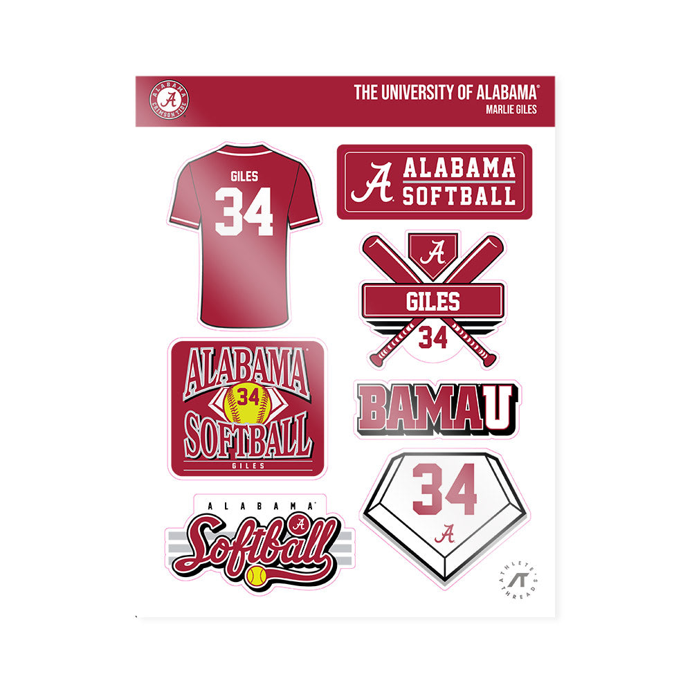 Alabama - NCAA Softball : Marlie Giles - Sticker Sheet-0