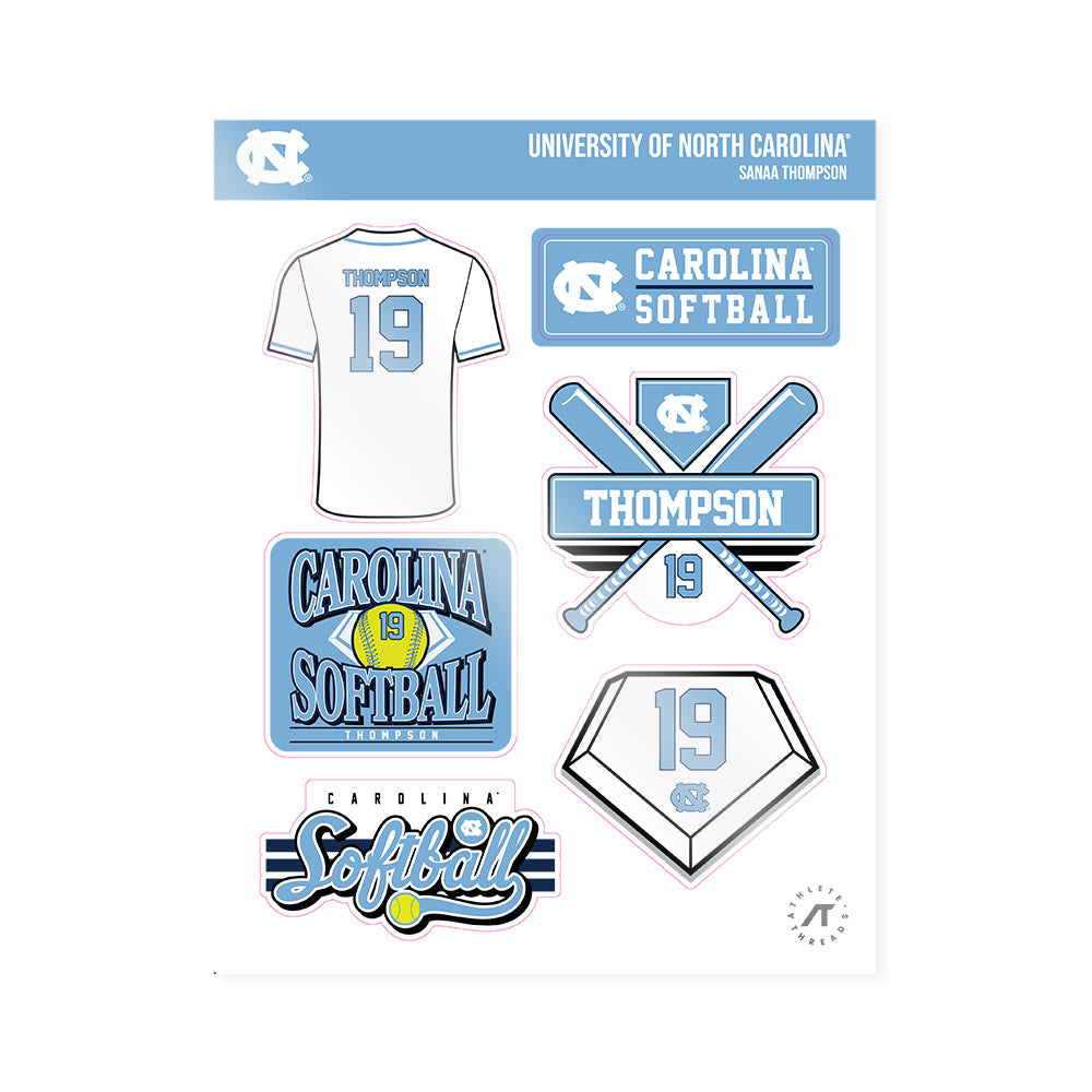 UNC - NCAA Softball : Sanaa Thompson - Sticker Sheet-0
